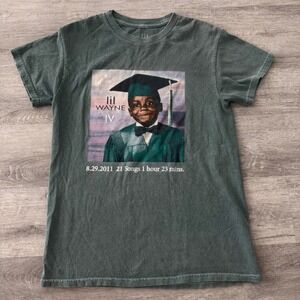 Lil Wayne Tha Carter IV Album Graphic T-Shirt Mens Small Green Hip Hop Rap Tee